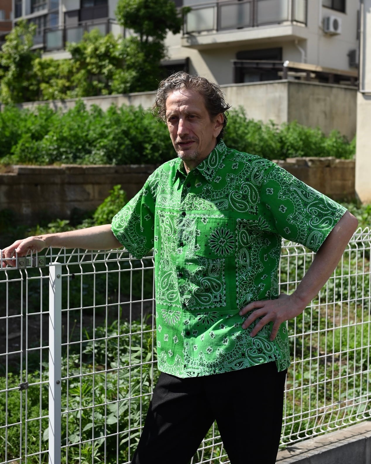 Bandana Short-sleeve Shirt c/# Green | MIYAGIHIDETAKA