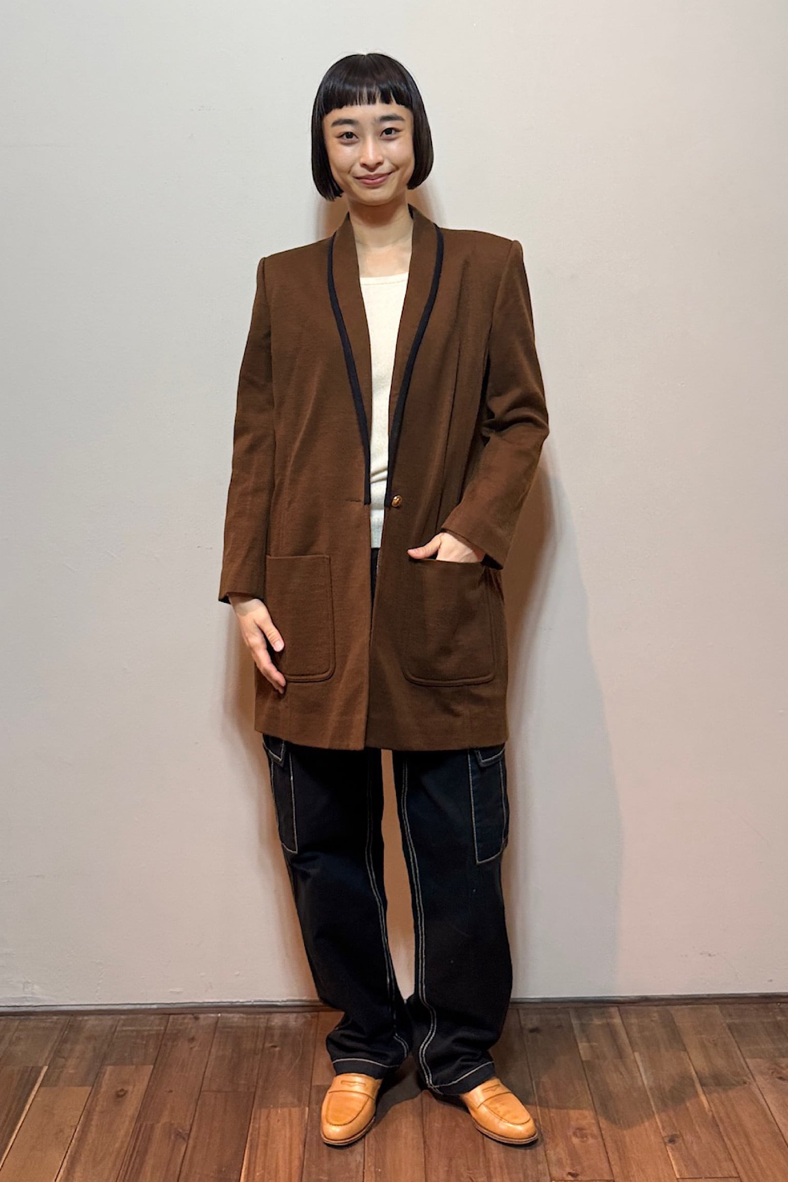 SONIA RYKIEL ブラウンロングジャケット