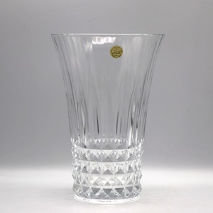 GENUINE LEAD CRYSTAL FRANCE・ガラス花器・花瓶・フラワーベース・No.221025-23・梱包サイズ80