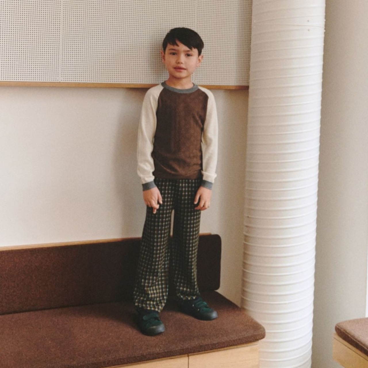 ＜FUB＞Baby&Kids カラーブロック クルーネック セーター Colour Block Crew(hazel melange) - 3