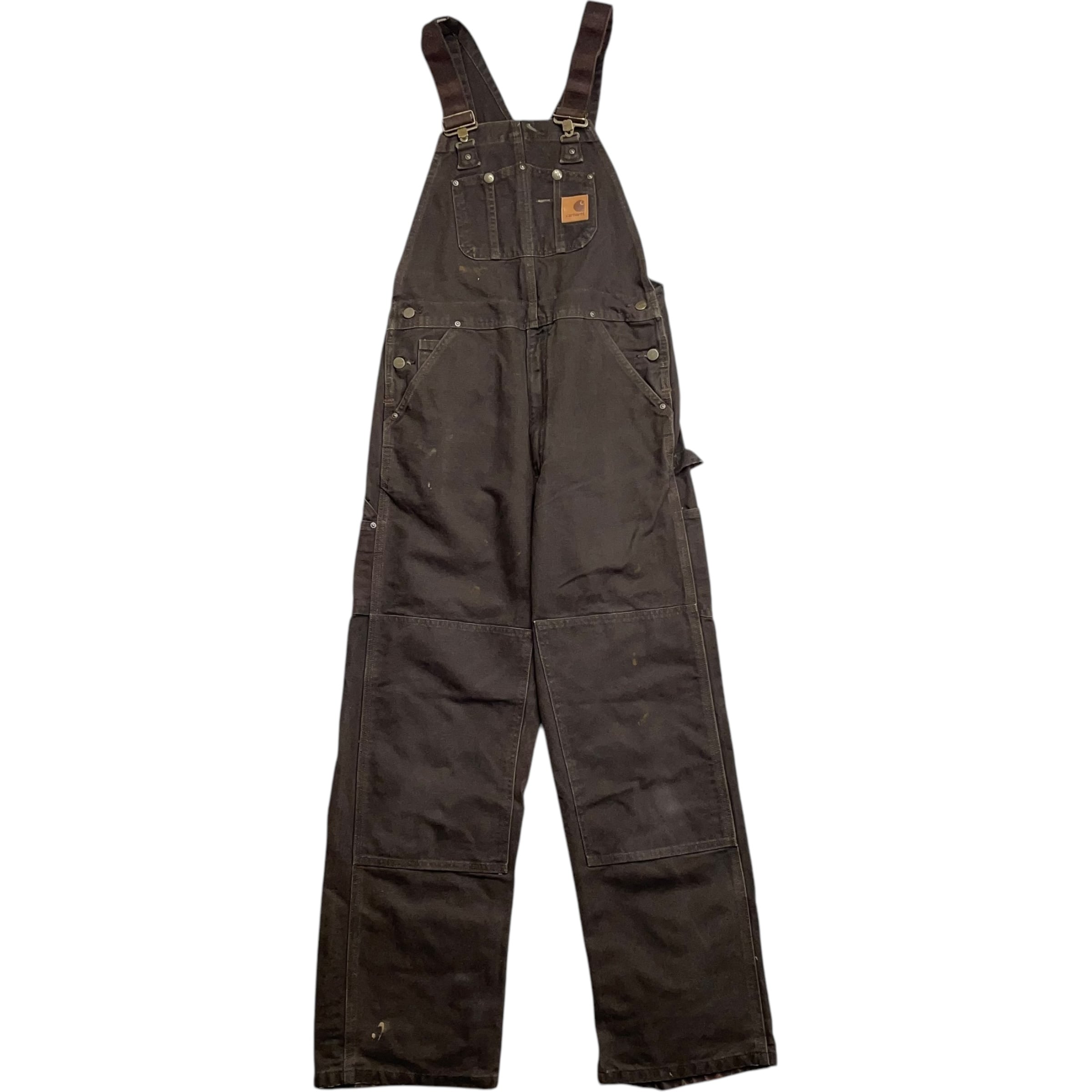 《実寸 W34L30》 Carhartt カーハート オーバーオール ダブルニー ブラウン no.5462