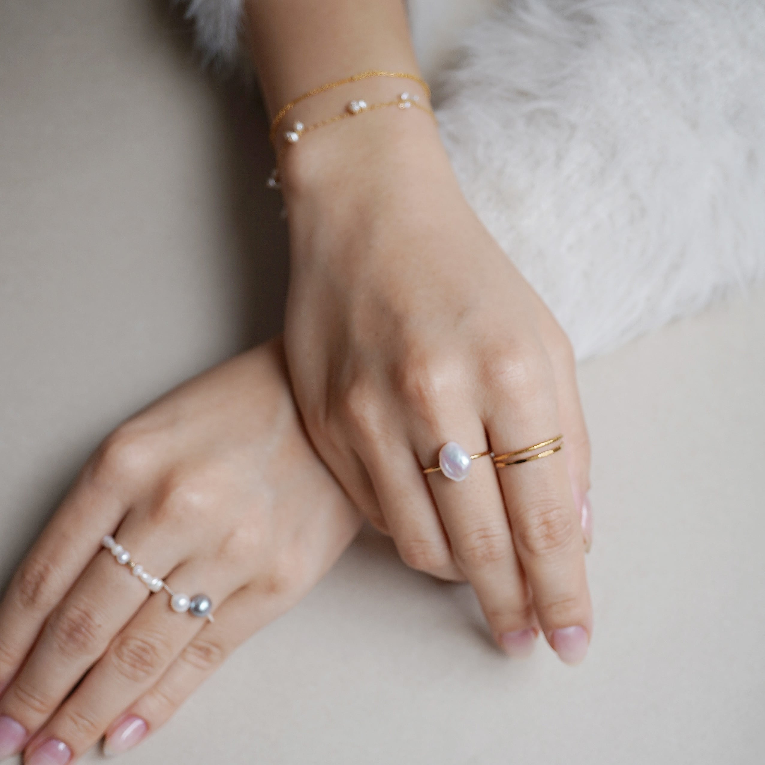 パールが選べる  ケシパールリング