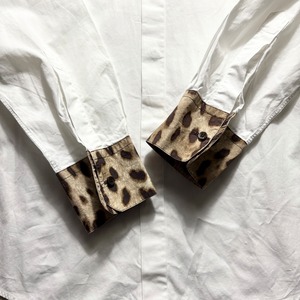 DOLCE&GABBANA leopard switching cleric shirt