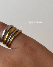 wavy stack ring S silver