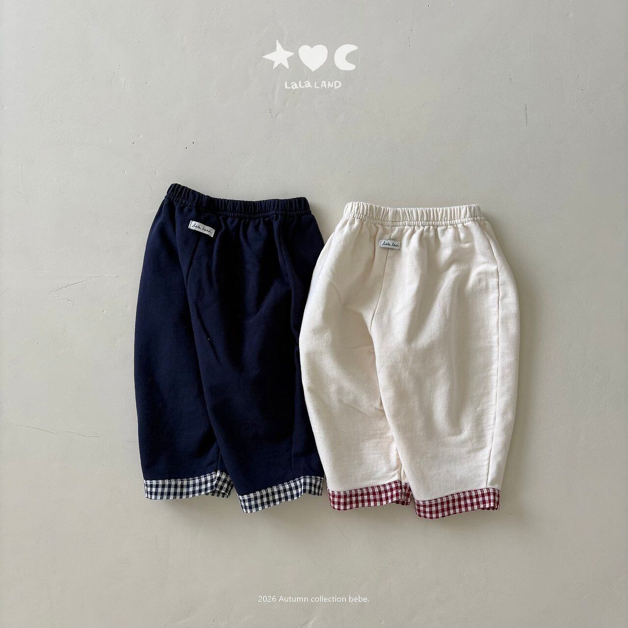 【予約】LALA LAND baby Check patch pants