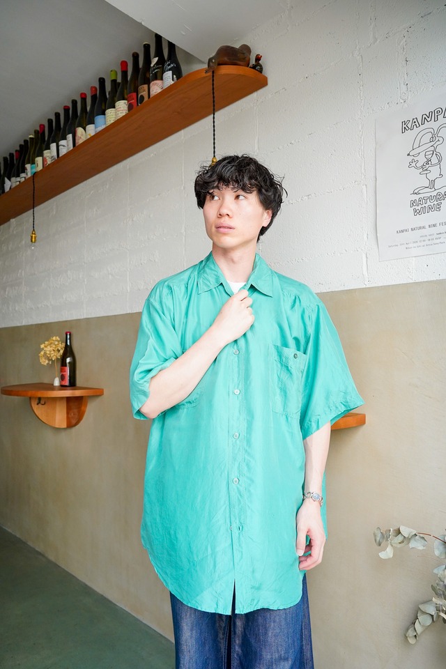 【1980s】"Lamberto" Short Sleeve Euro Silk Shirts / 6−154