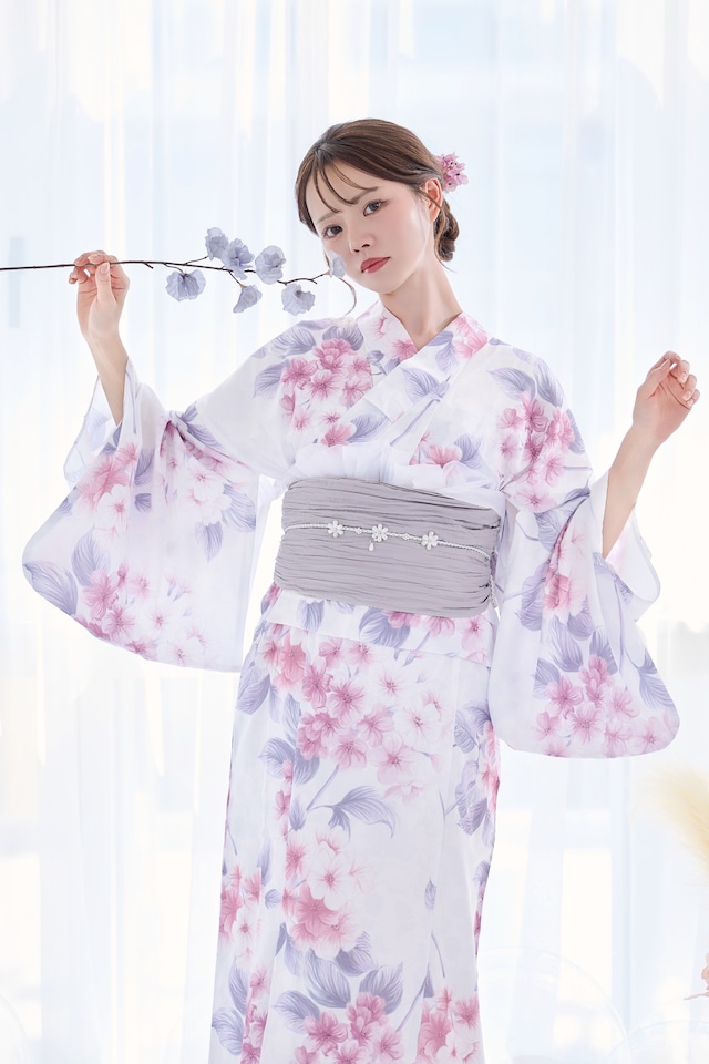 ワンピース浴衣4点set甘く咲き誇る花海棠 OP-3