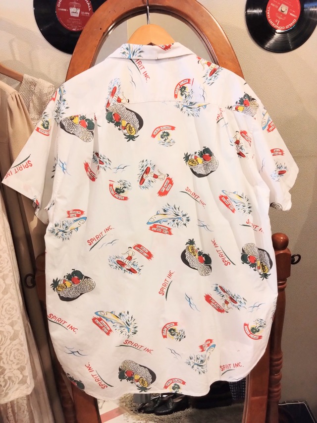 夏サーフィン果物サメ柄半袖シャツ/フルーツコットントップス綿服