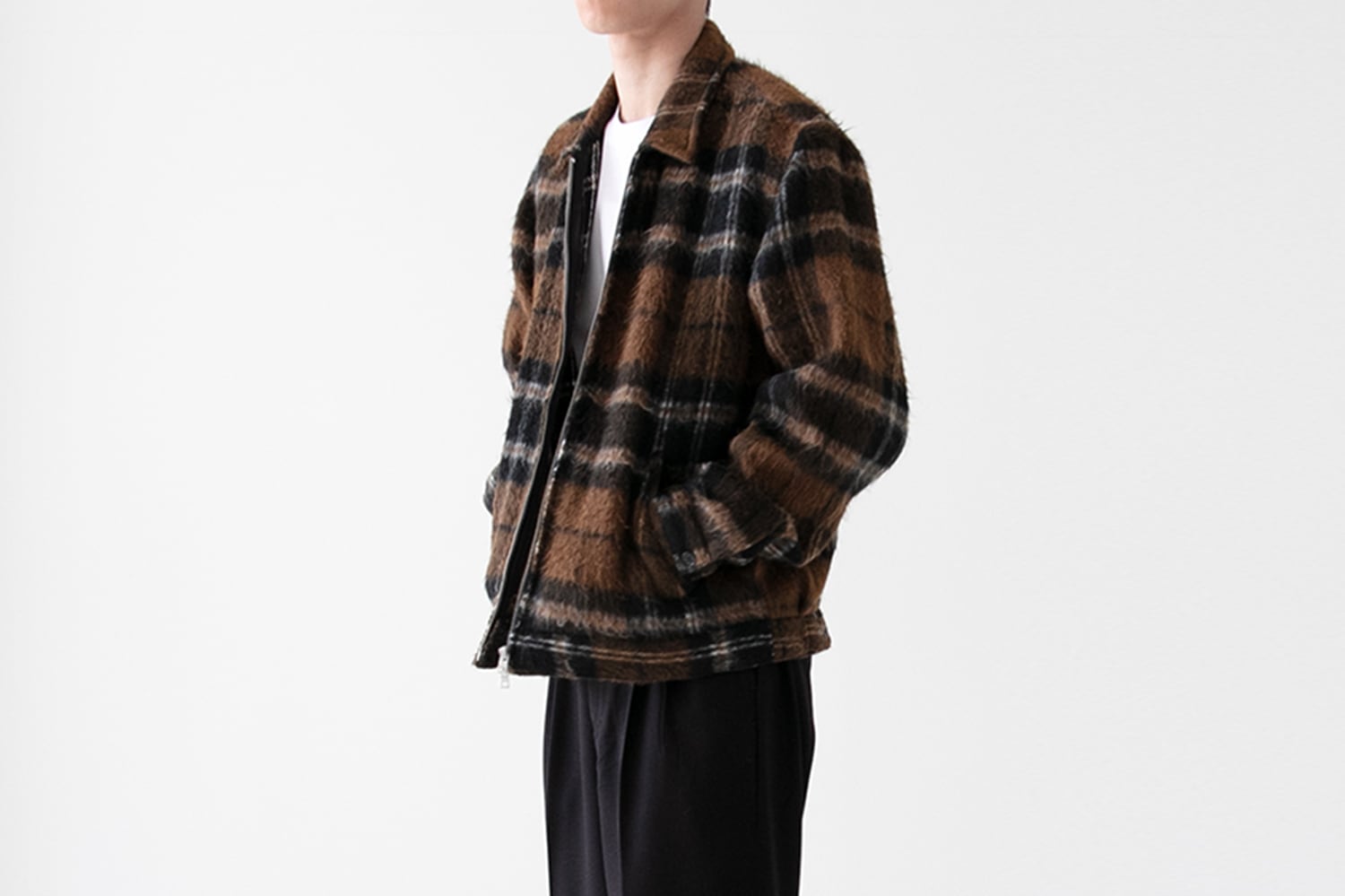 SHAGGY CHECK - ZIP BLOUSON | realwords/dualvoice