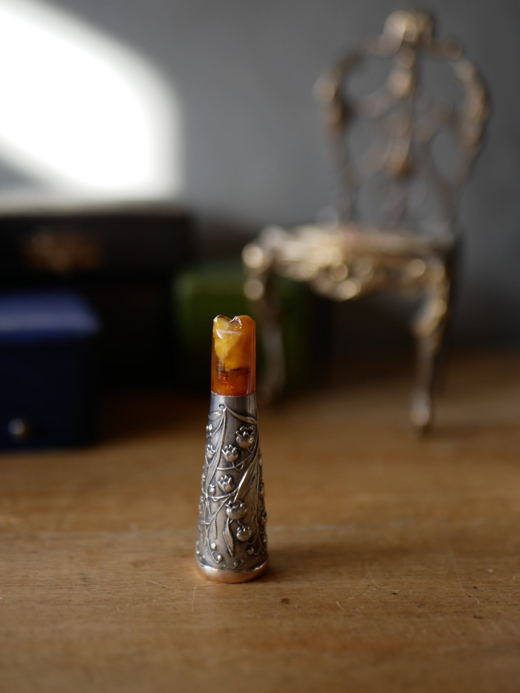 純銀 スズラン すずらん 鈴蘭 葉巻ホルダー チェルート フランス