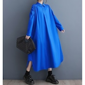 バックオープン ロング シャツワンピース 00188