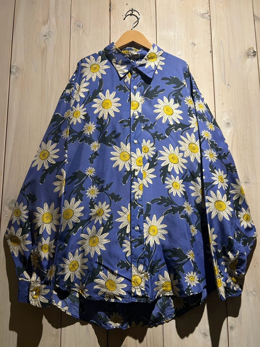 a.k.a.C.a.k.a vintage】Flower Pattern Vintage Loose L/S Silk Shirt