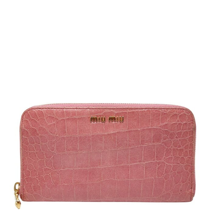 ミュウミュウ 長財布 ピンク MIU レザー miumiu - MIUMIU Miu