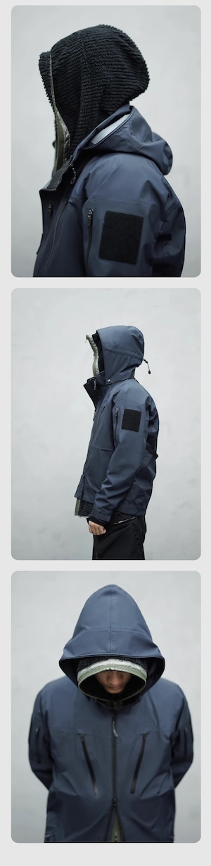 NOSUCISM_26SS_ 「合」デタッチャブルフロント マルチシェイプラミネートジャケット