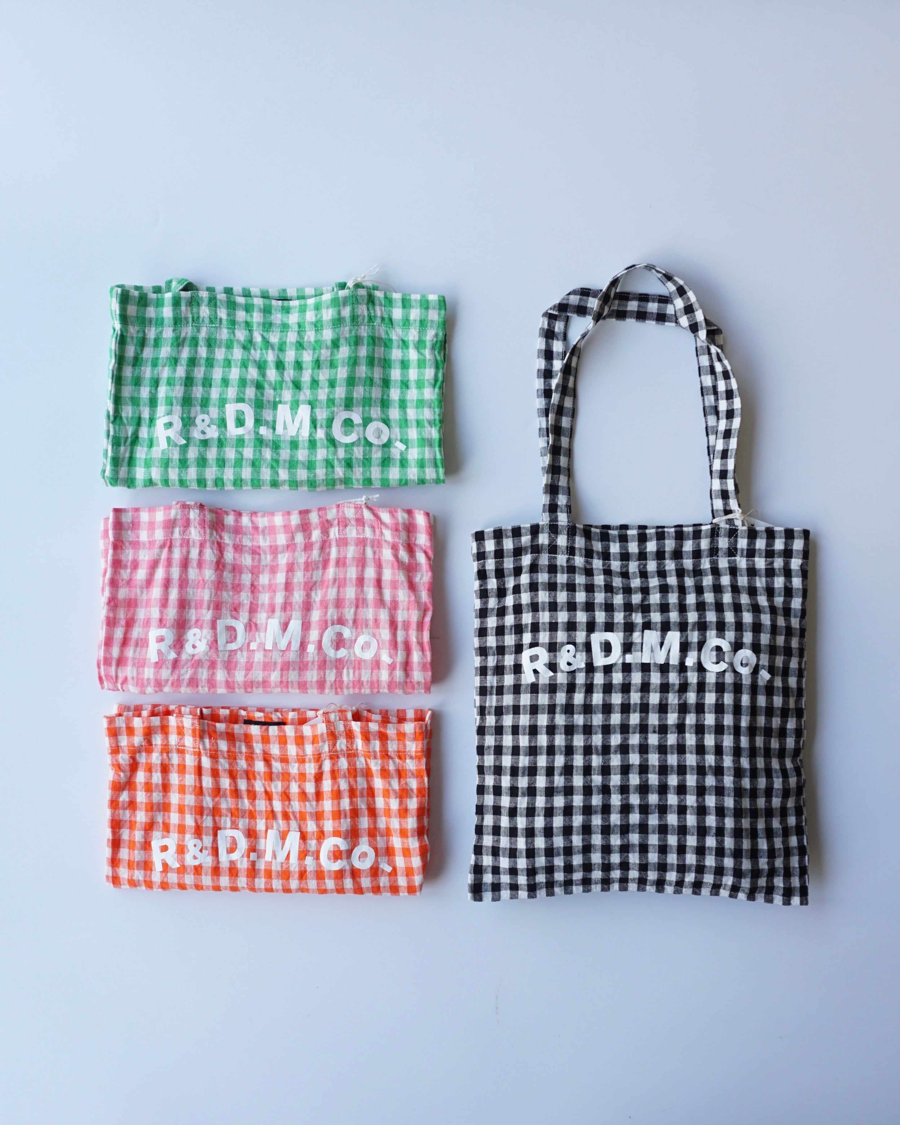 R&D.M.Co- LINEN GINGHAM CHECK TOTE BAG