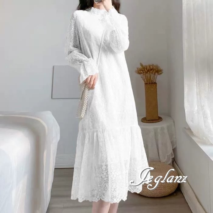 清楚 ワンピース スカラップ レース 刺繍 エターナル 2色 (MB601)ζ☆