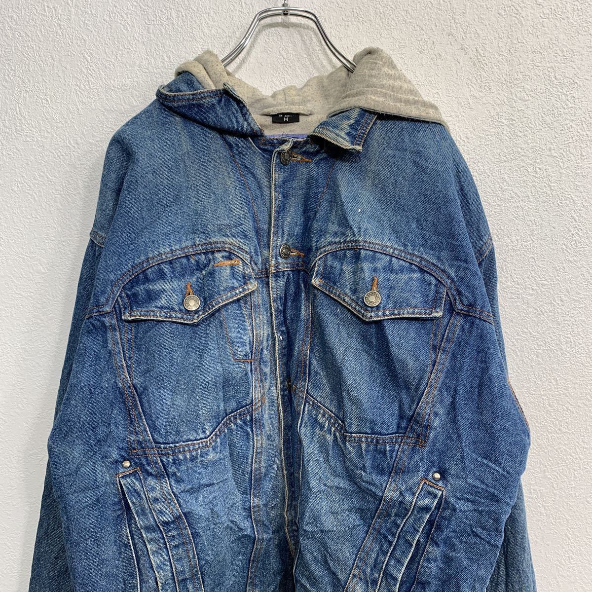 TODAYS NEWS フーディ デニムジャケット Mサイズ ブルー 古着卸 TODAYS NEWS フーディ デニムジャケット Mサイズ ブルー 古着卸