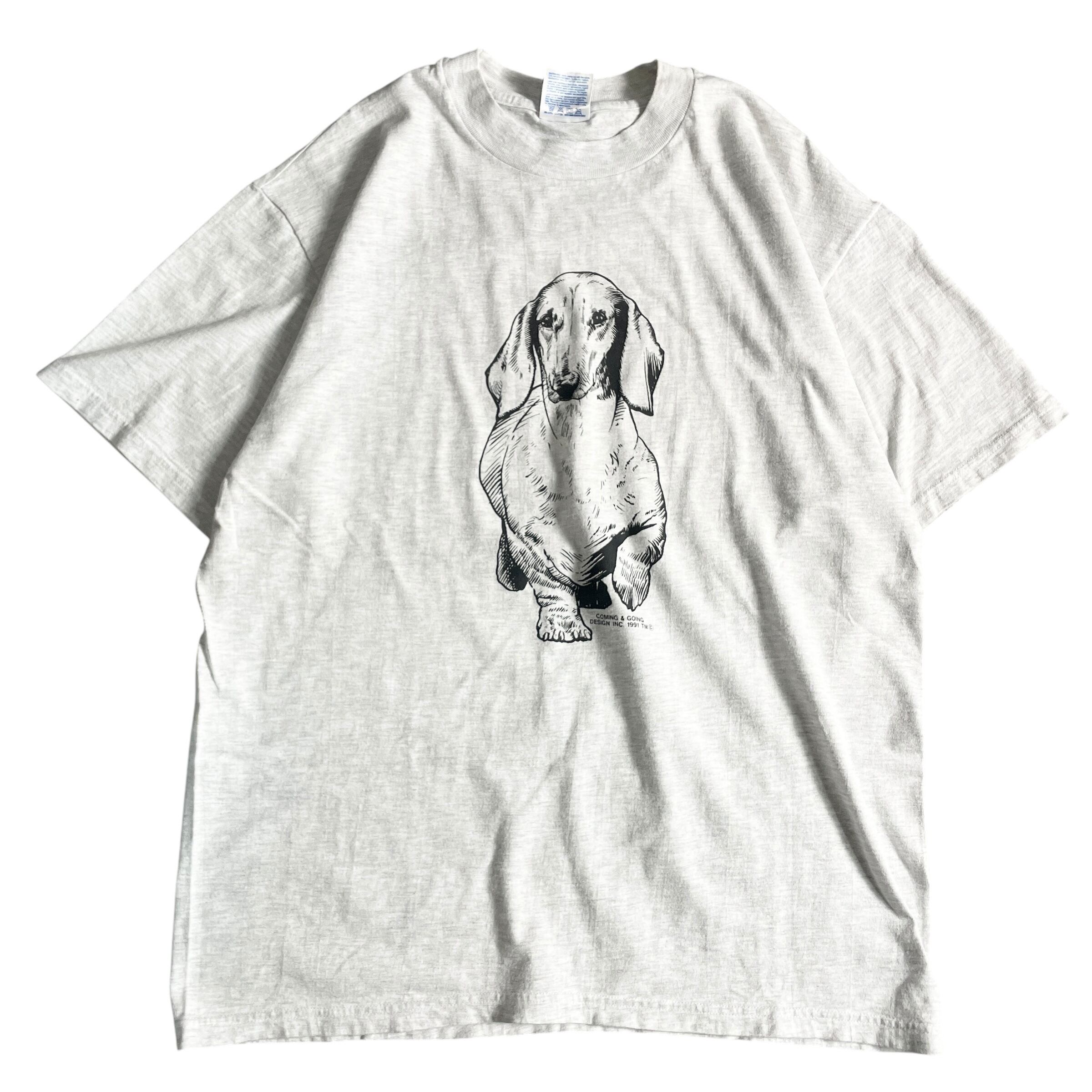90s USA製 ダックスフンド 両面 犬 vintage T-shirts