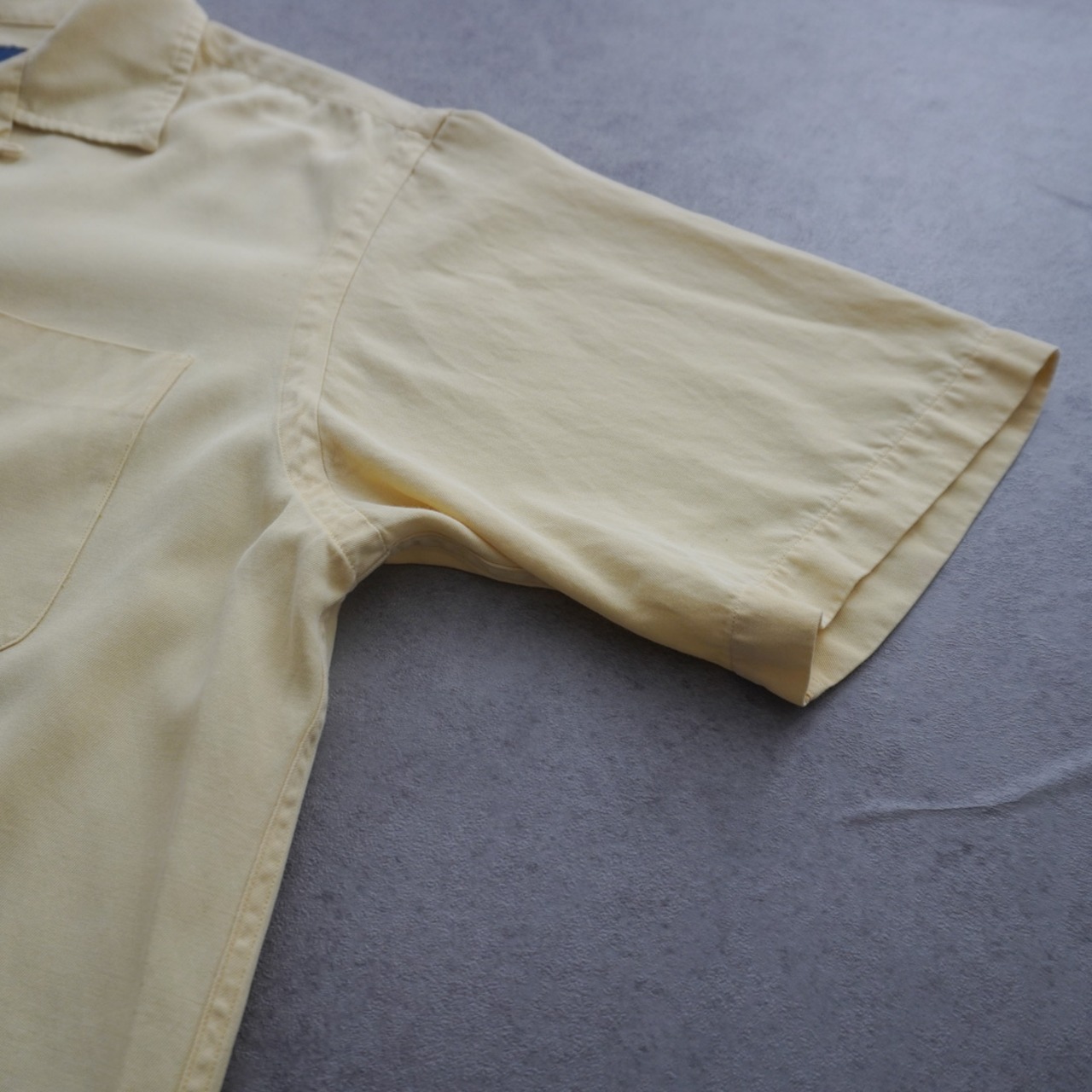 Polo by Ralph Lauren "CALDWELL" open collar shirt Silk Cotton yellow [M] 古着 - 6