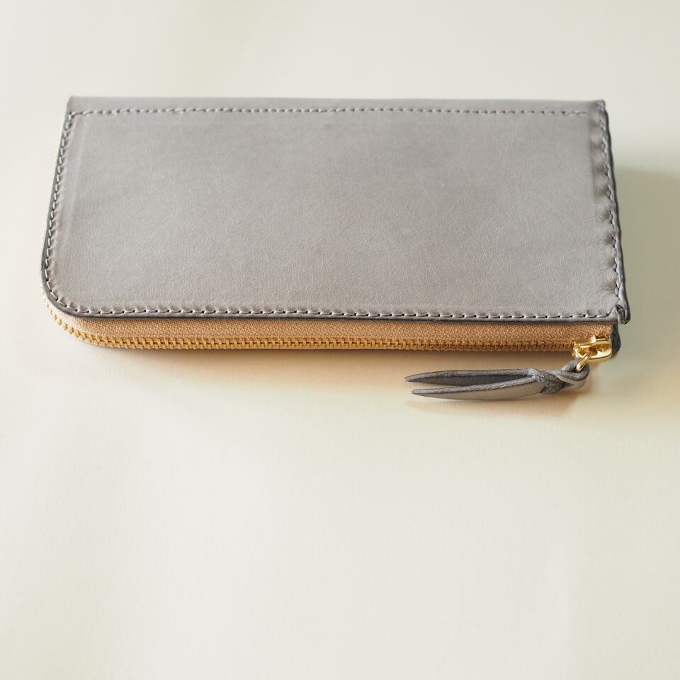 L字ファスナーの長財布 / グレー | 皮美輝や