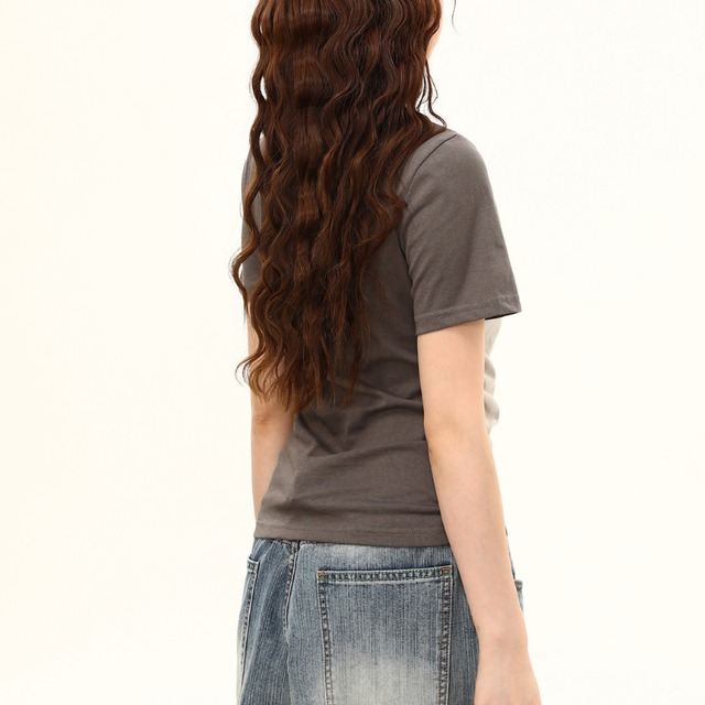 layered design number short-sleeve tee　レイヤードデザインナンバー半袖ティー　J2088