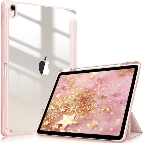 Fintie iPad Air 13インチ(M4/M3/M2)用ケース 2026/2025/2024 透明バックカバー(ローズゴールド)