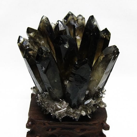 モリオン クラスター 黒水晶 原石 台座付属 一点物 182-8412