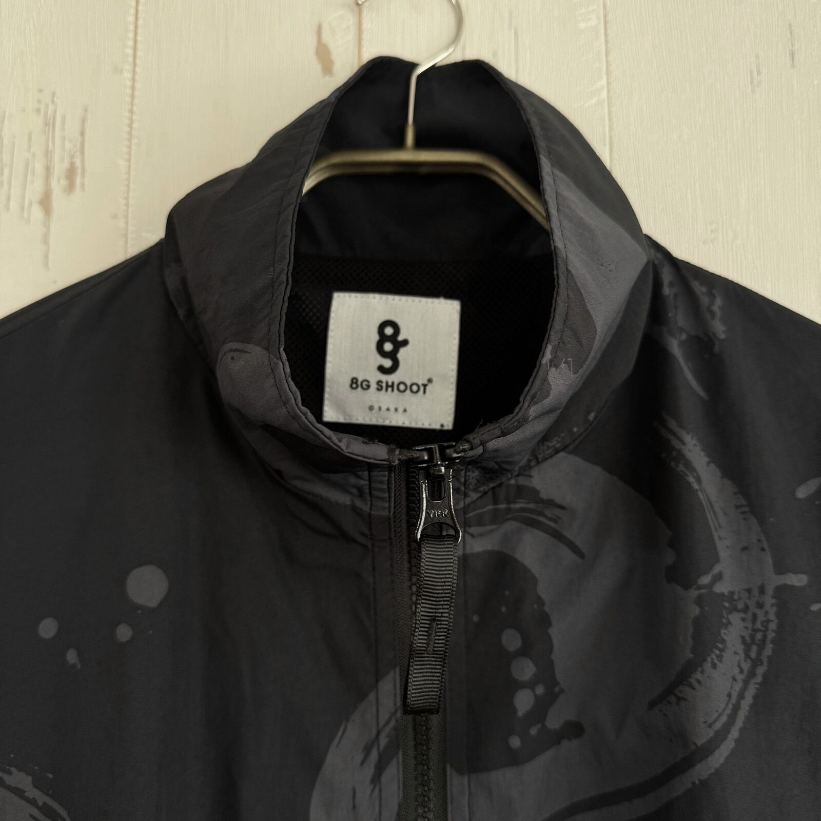 CALLIGRAPHY PATTERN NYLON JACKET -BLACK- | 8G SHOOT WEBSTORE