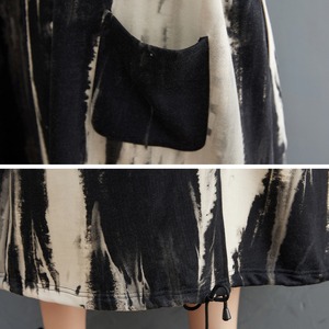 Ink Pattern Drawstring Dress / インク パターン ドローストリング ワンピース