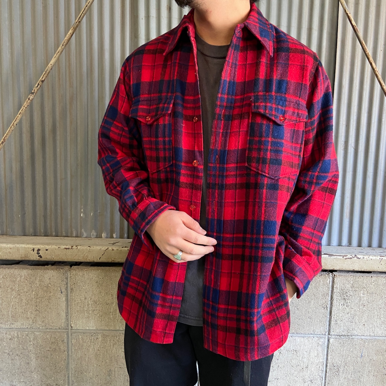 □□50s PENDLETON メンズ衣料 シャツ ウールシャツ サイズ16 1/2  