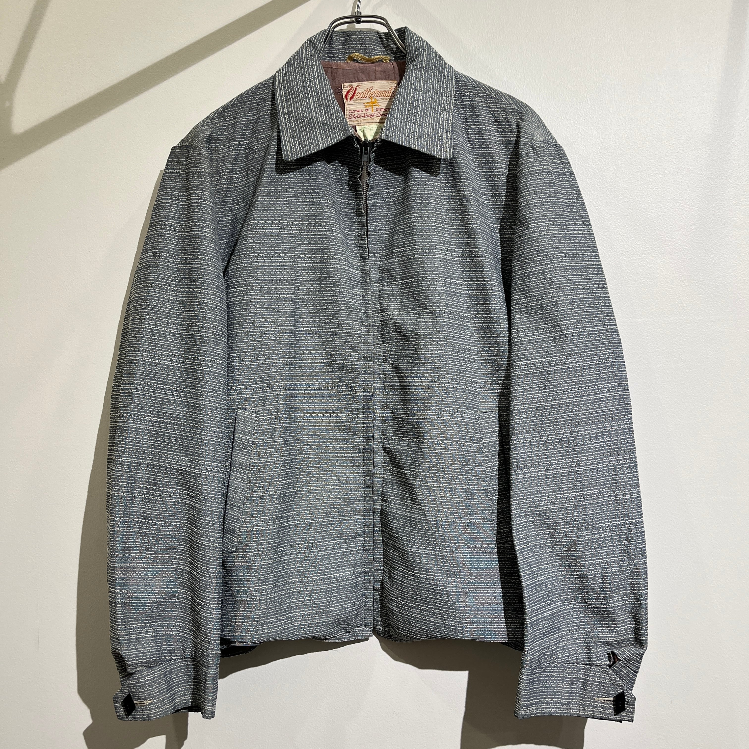 50s〜60s Weathermate Cotton Sports Jacket 50年代 60年代 スポーツジャケット スウィングトップ 織柄  カナダ製