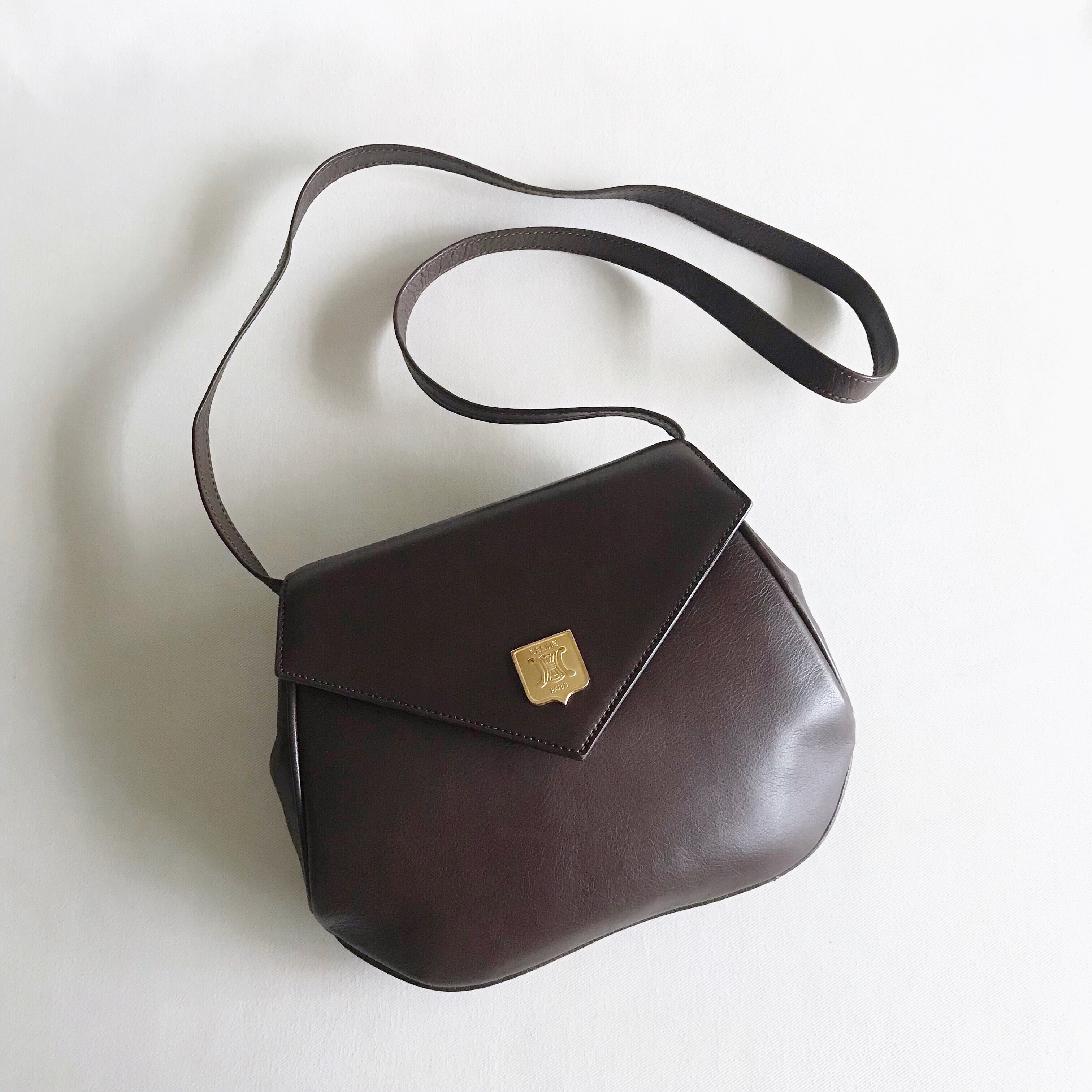 ☆ 稀少 ☆ CELINE ☆ Vintage ☆ 80s ☆ レザー ☆ ショルダーバッグ ☆ ２way ☆ ブラウン ☆ オールドセリーヌ ☆