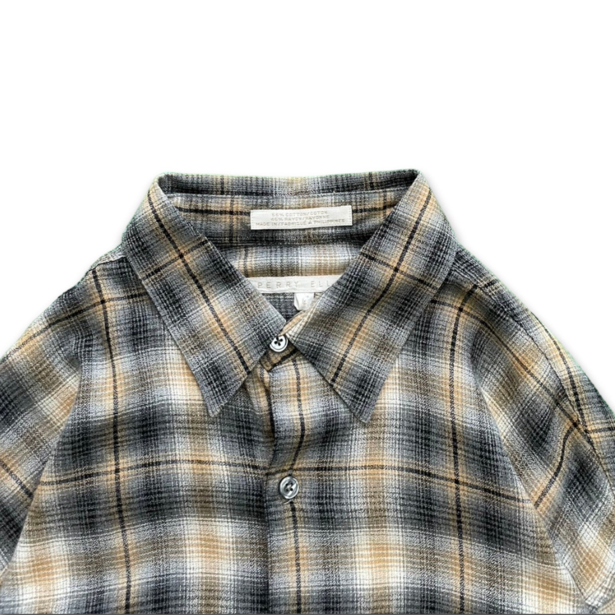 PERRY ELLIS オンブレレーヨンシャツ シャドーチェック