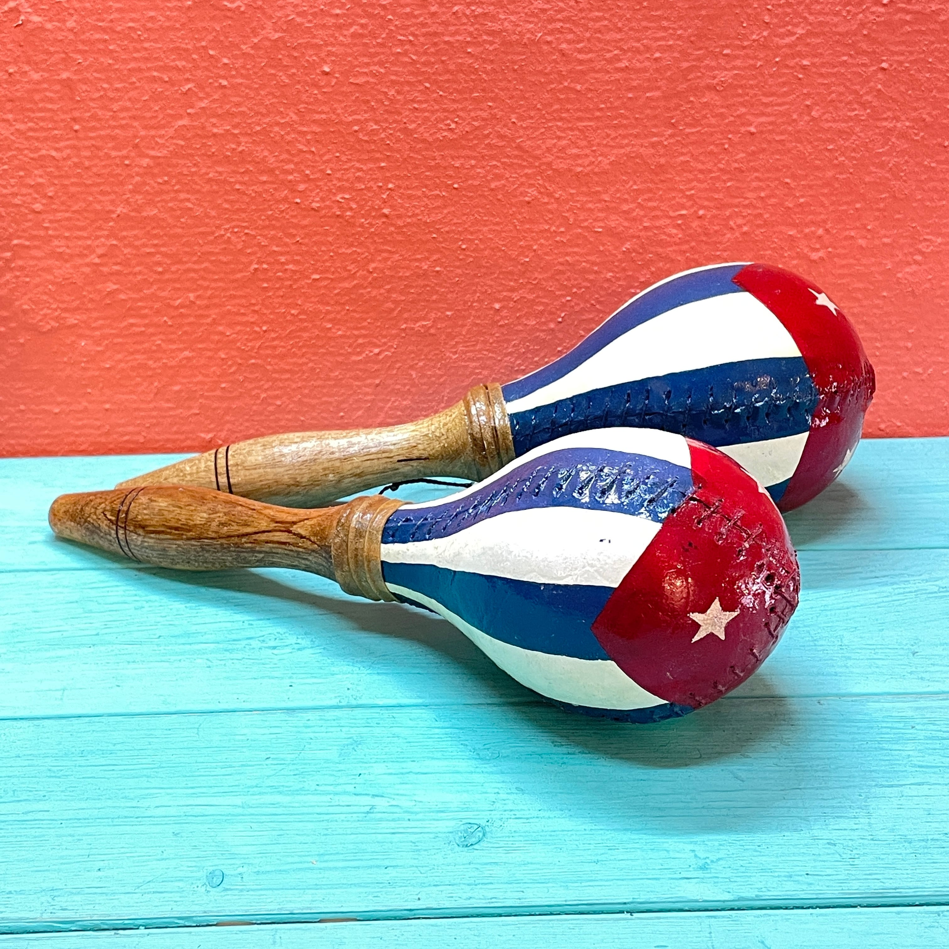 マラカス　キューバ製 キューバ プロ用マラカス A キューバ国旗 Cuba Professional Maracas
