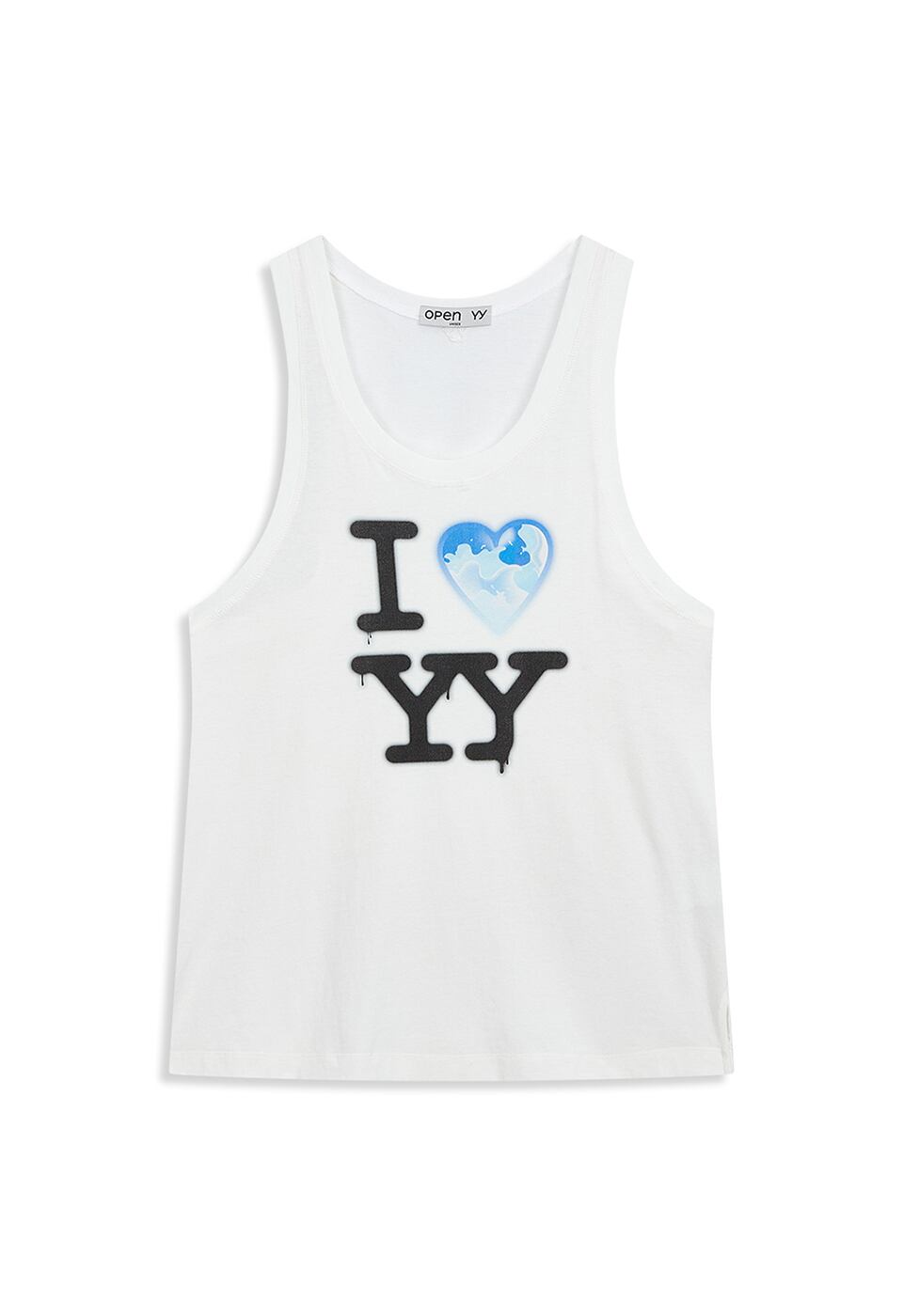 OPEN YY] I LOVE YY SLEEVELESS, WHITE 正規品 韓国ブランド