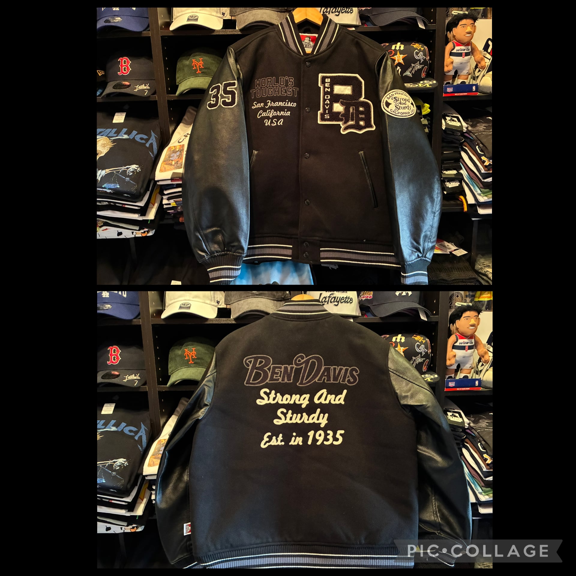 BEN DAVIS ベンデイビス フェイクレザー 刺繍 ワッペン スタジャン