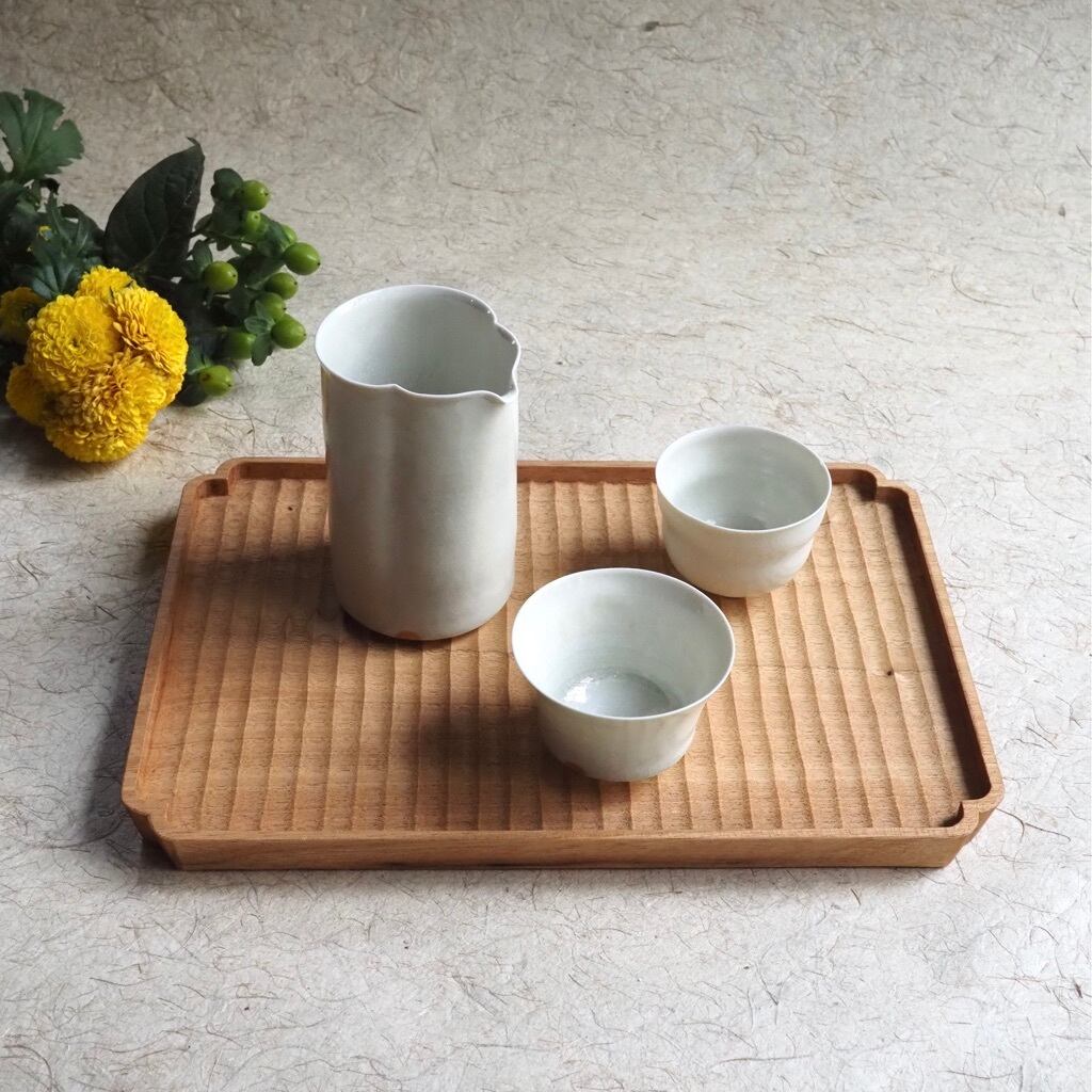 明野の小さなお盆や/入隅 我谷盆 胡桃 オイルフィニッシュ