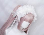 ♡【Sayakadoll original No.17】（ヴェール別売り）儚げプリンセス お花とホワイトレースのフリルリボンヘッドドレス light blue  ♡