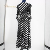 【美品 社交ダンス衣装】上下セット ICHIOKU イチオク 黒 白 ブラック ホワイト 水玉 ドット かわいい 可愛い モノクロ 上品