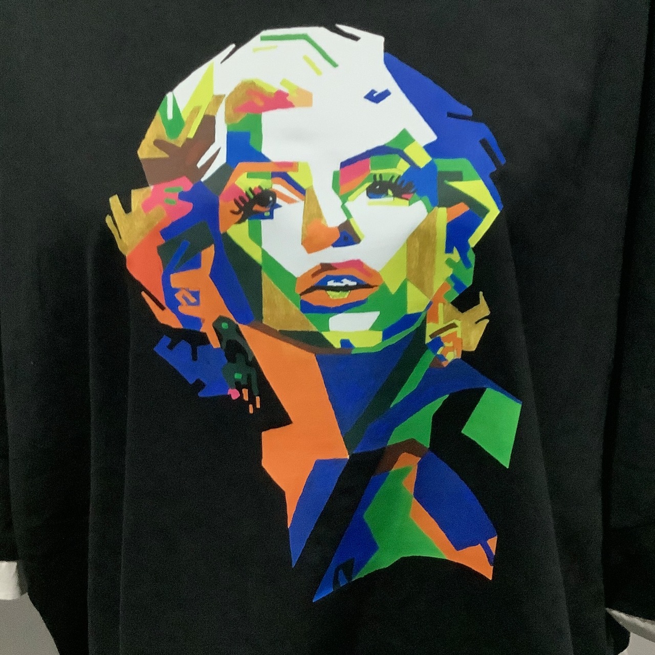 Vivid woman ( 鮮やかな女性 ) 重ね着風七分袖Tシャツ ブラック