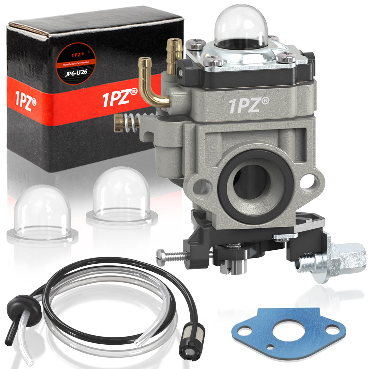 1PZ JP6-U26 ワルボロ WYJタイプ キャブレター スペーサー 燃料ホースセット プライマリーポンプ付き【排気量:26cc-33cc】ゼノア 刈払機 草刈り機用 汎用 耐久性