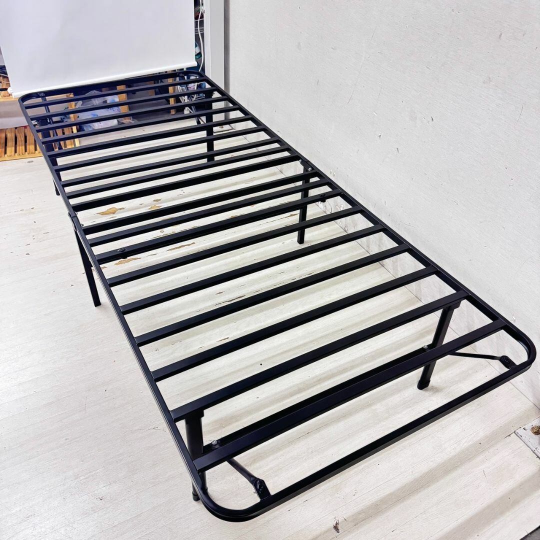 24565 ダブルベッドフレーム 木製 引出し・コンセント4口 もしも D