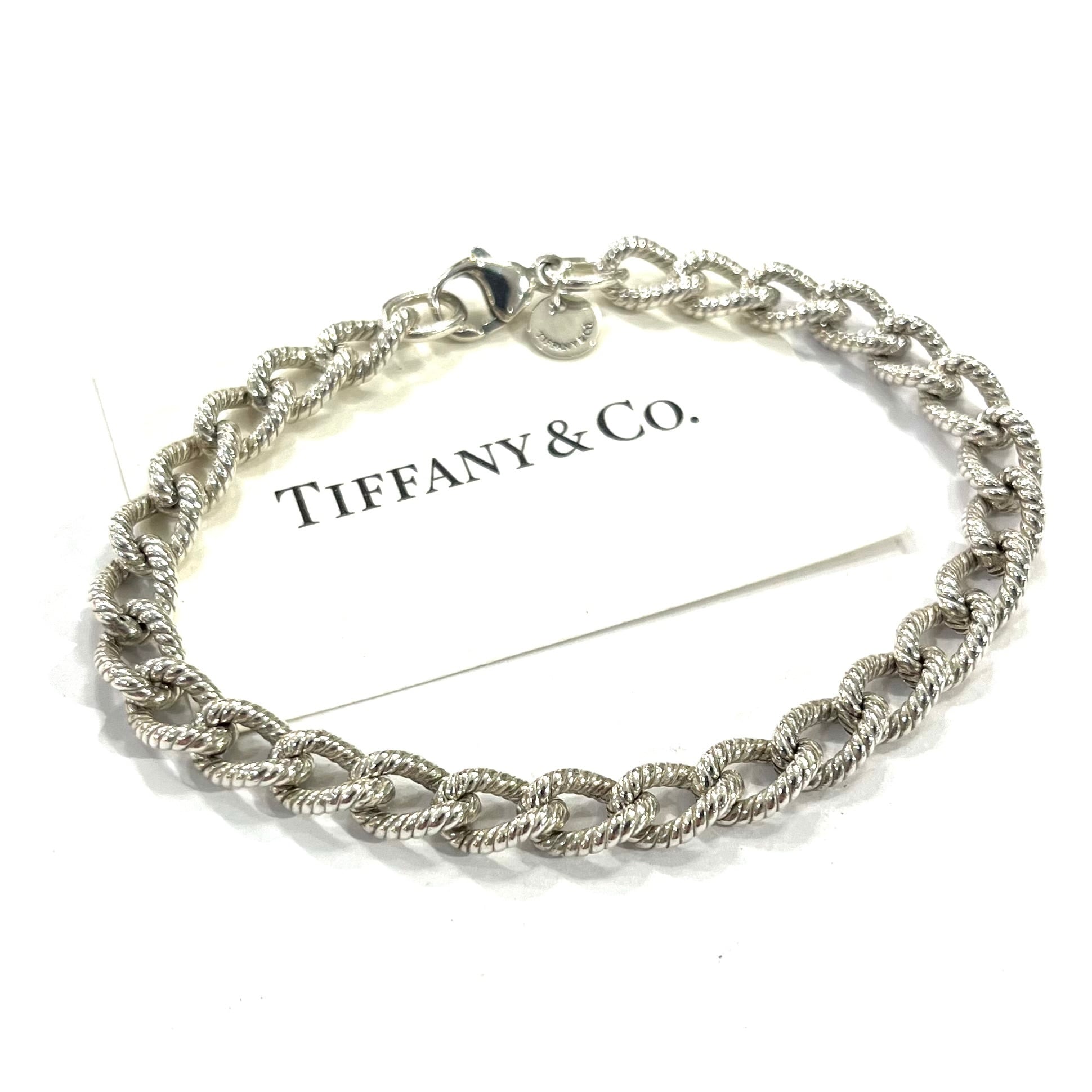 Tiffany & Co. 925シルバーチェーンブレスレット 希少【TIFFANY&CO.】 2816 TIFFANY &CO ヴィンテージ ロープチェーン