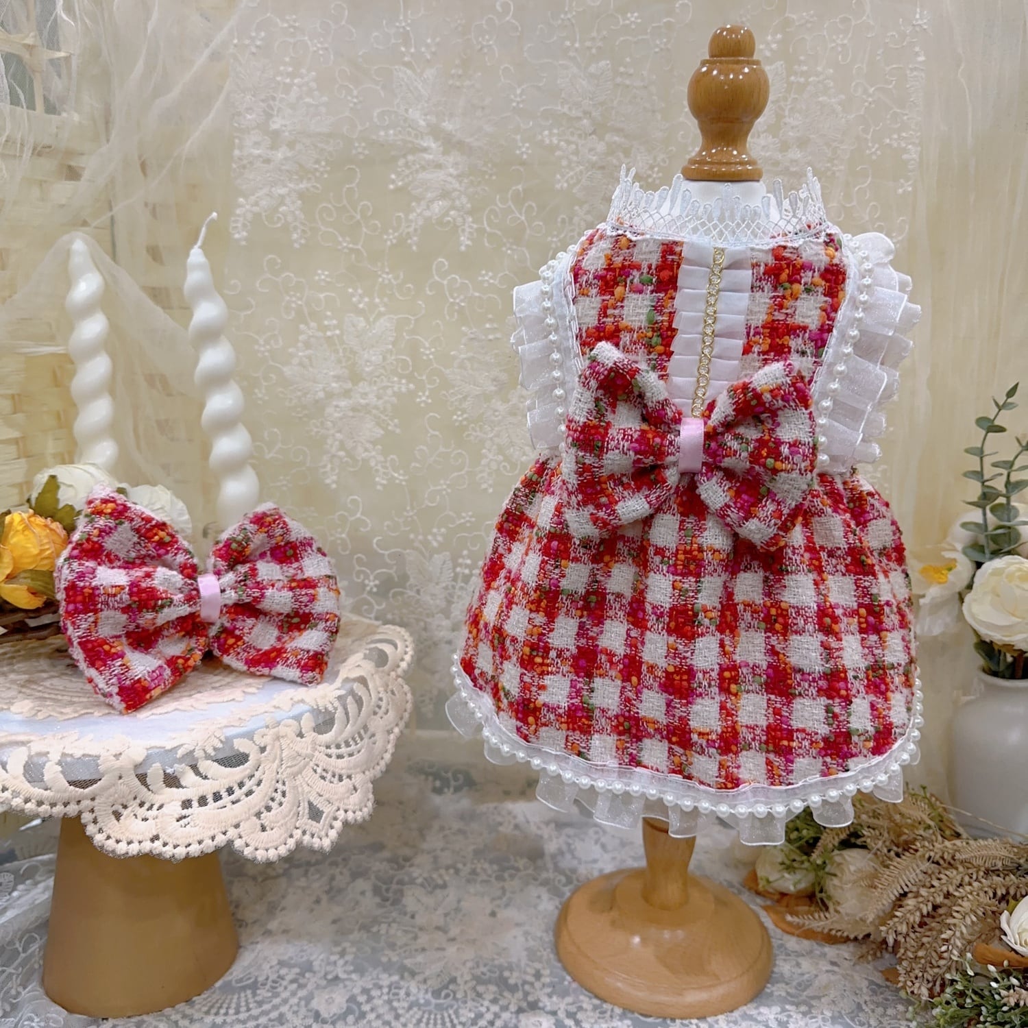 レッドチェック・ドールワンピース 00771