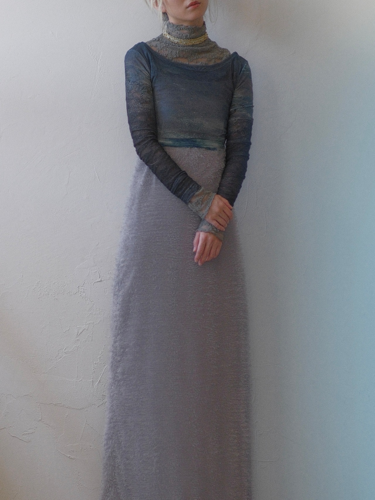Marbled Sheer Top  / BLUE - 1