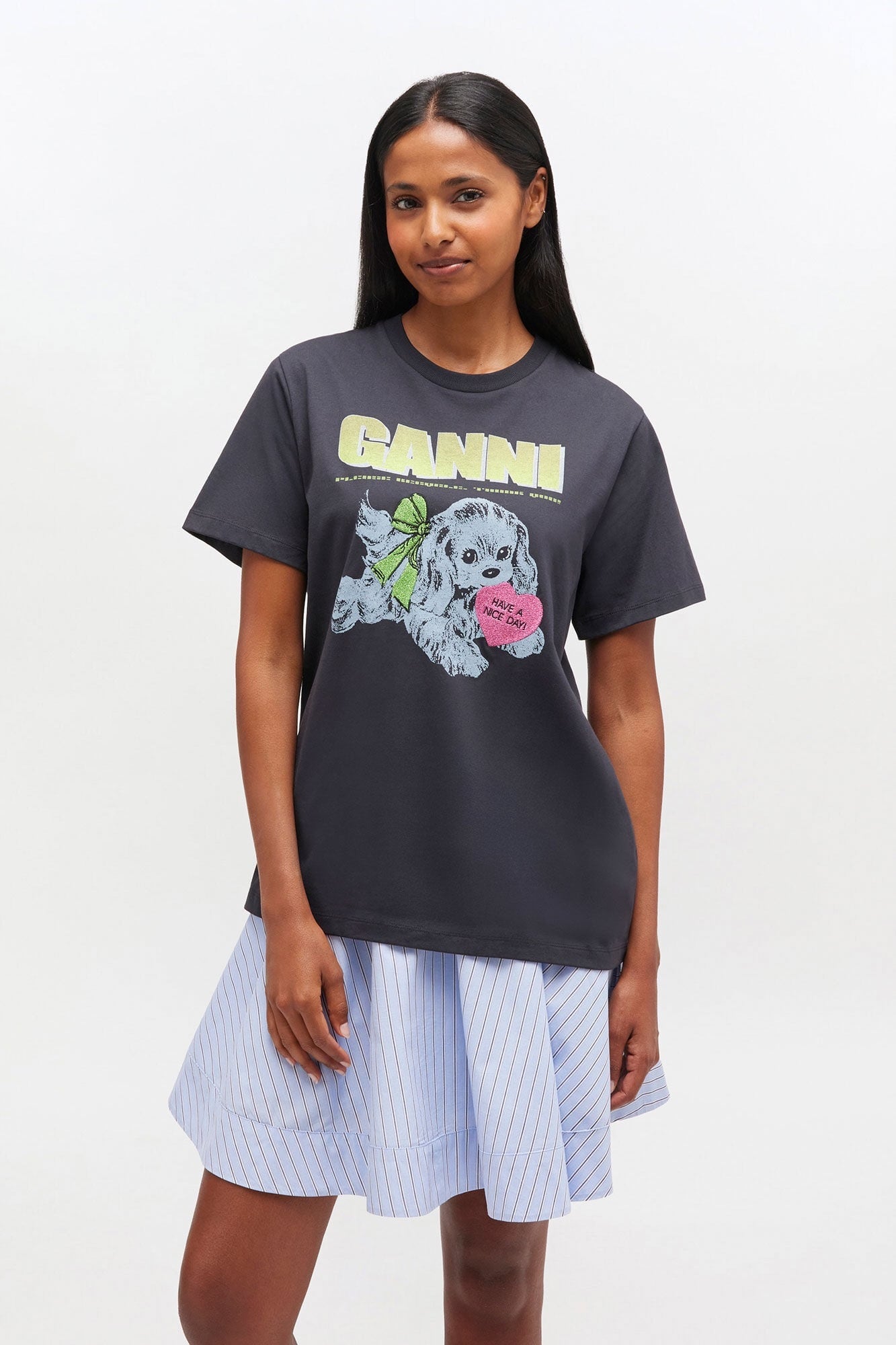 GANNI】Black Puppy T-shirt | idealclasse