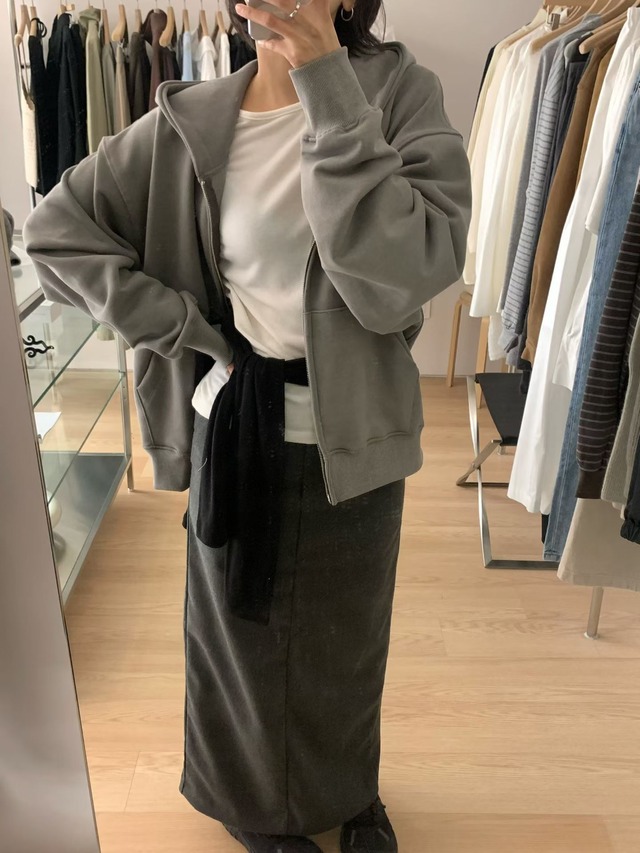 (即納) HAUS / Pigment hoodie zip-up