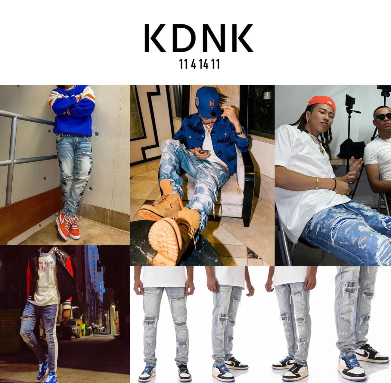 送料無料】KDNK ケーディーエヌケー STRIPED TRACK ANKLE ZIP JEANS ...