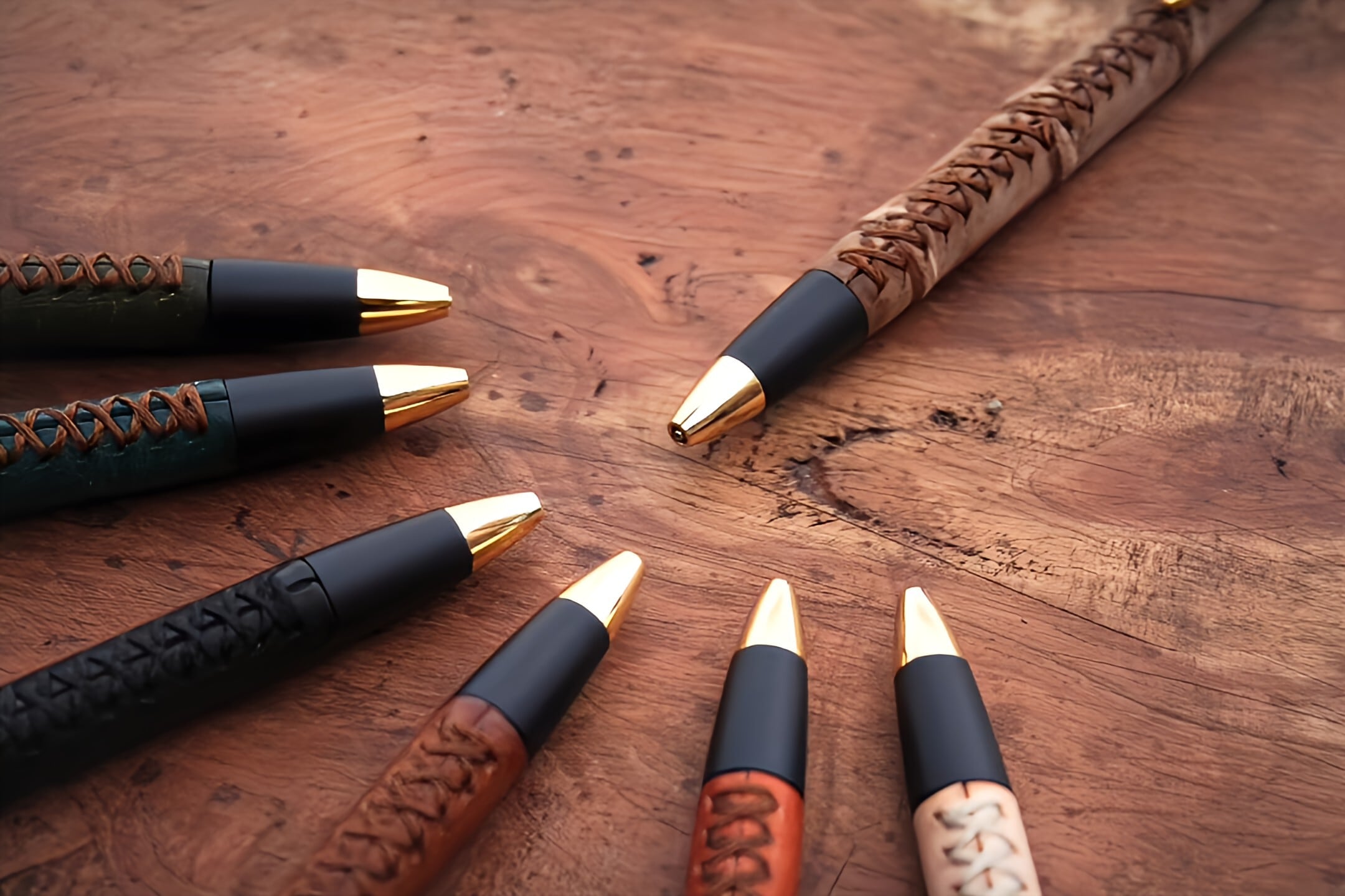 革軸ペン【ヌメ革 オレンジ】 | Schicksal