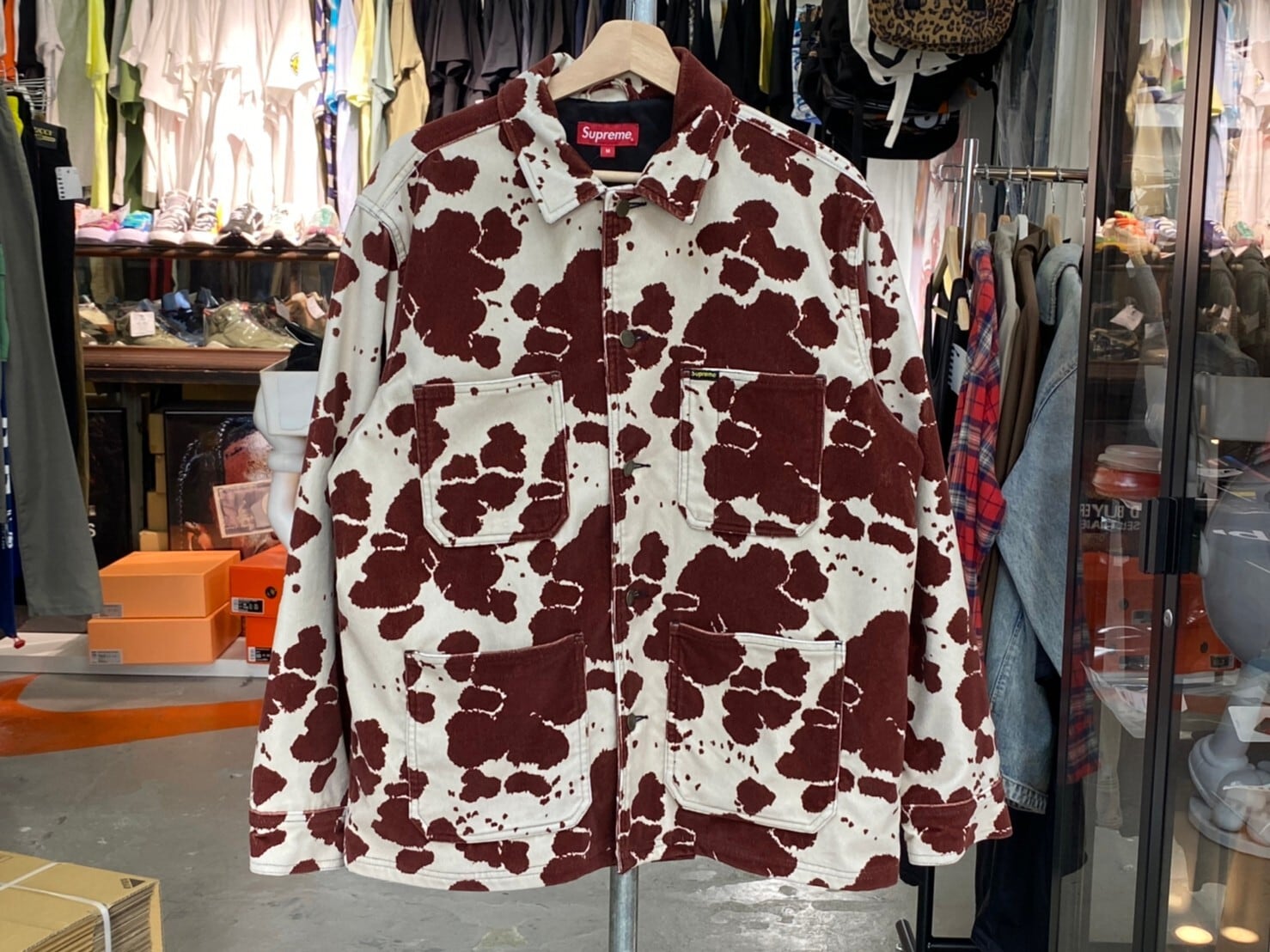 Supreme Velvet Chore Coat Cow MEDIUM 03100 | BRAND BUYERS OSAKA